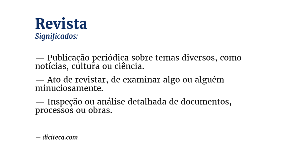 Significado de revista