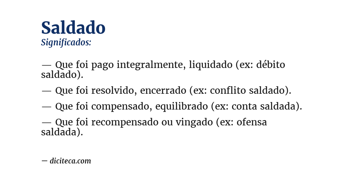 Significado de saldado