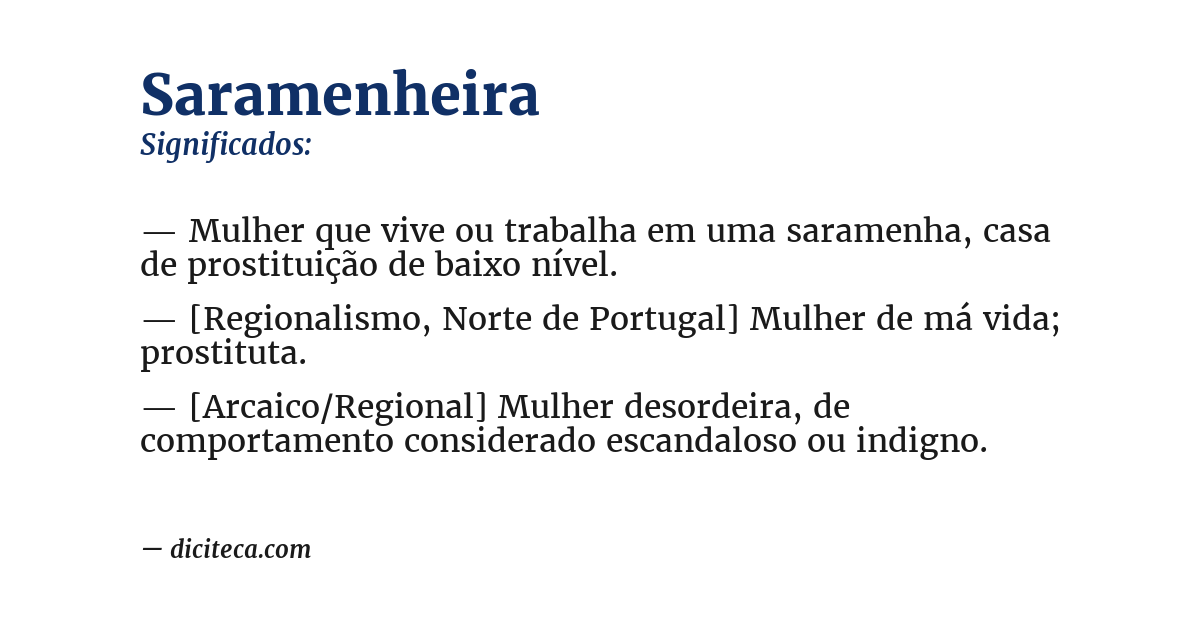 Significado de saramenheira
