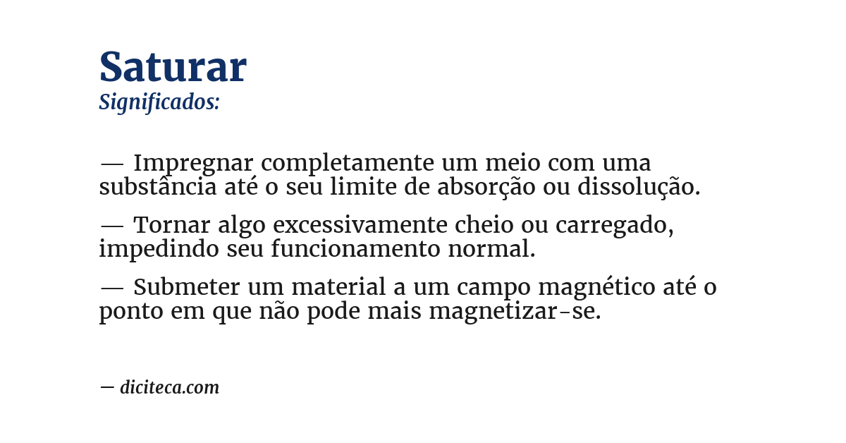 Significado de saturar
