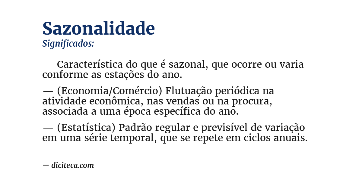 Significado de sazonalidade