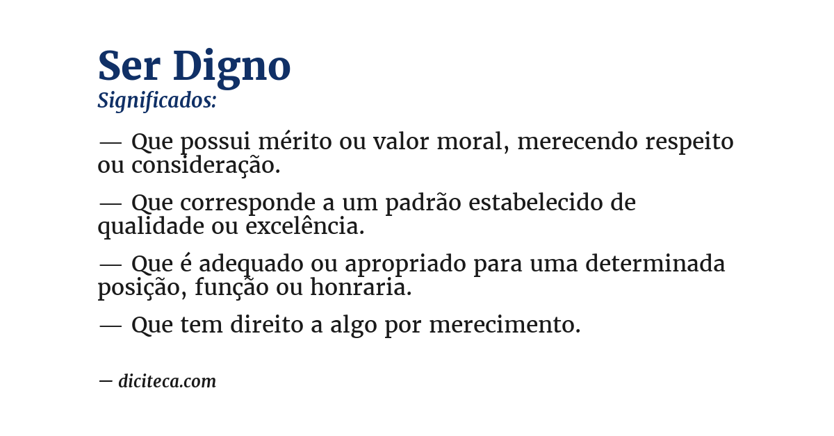 Significado de ser digno