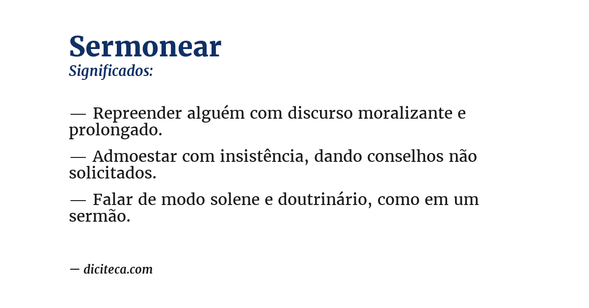 Significado de sermonear
