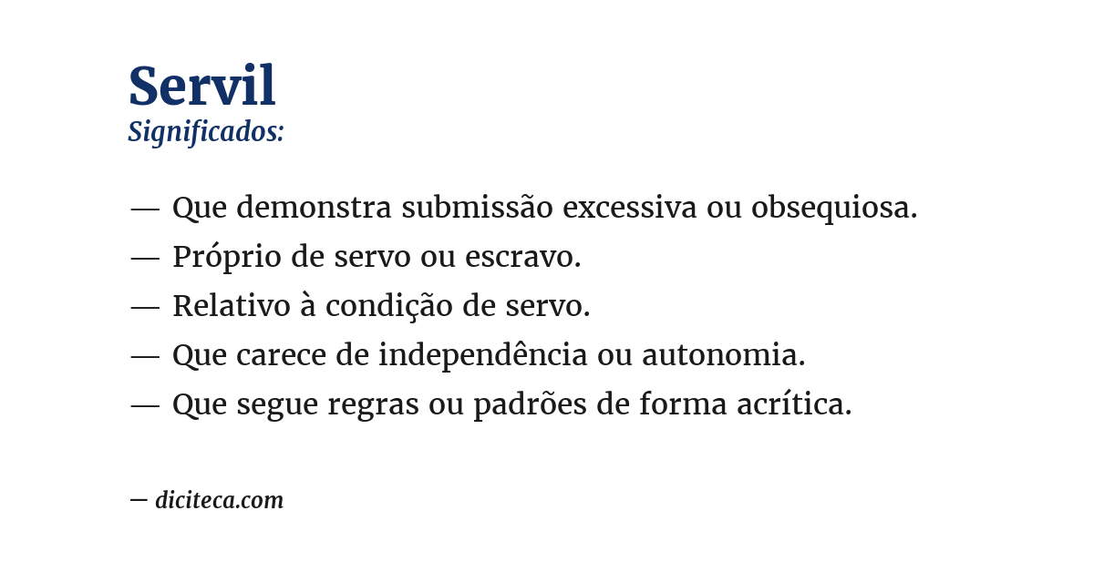 Significado de servil
