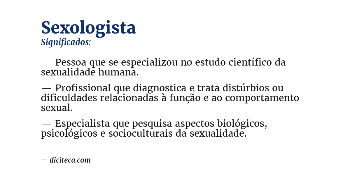 Significado de sexologista