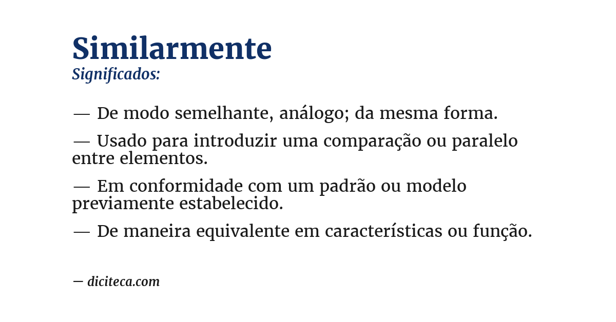 Significado de similarmente