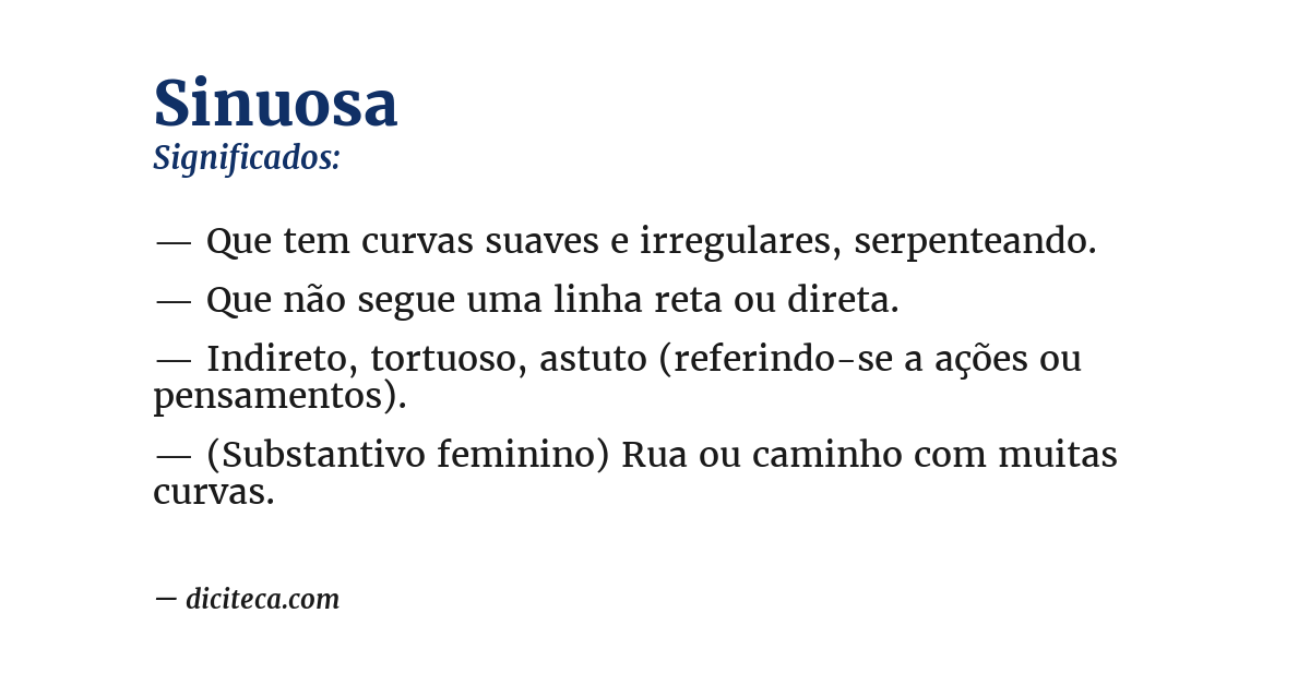 Significado de sinuosa