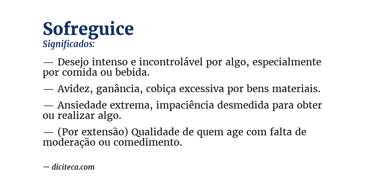 Significado de sofreguice