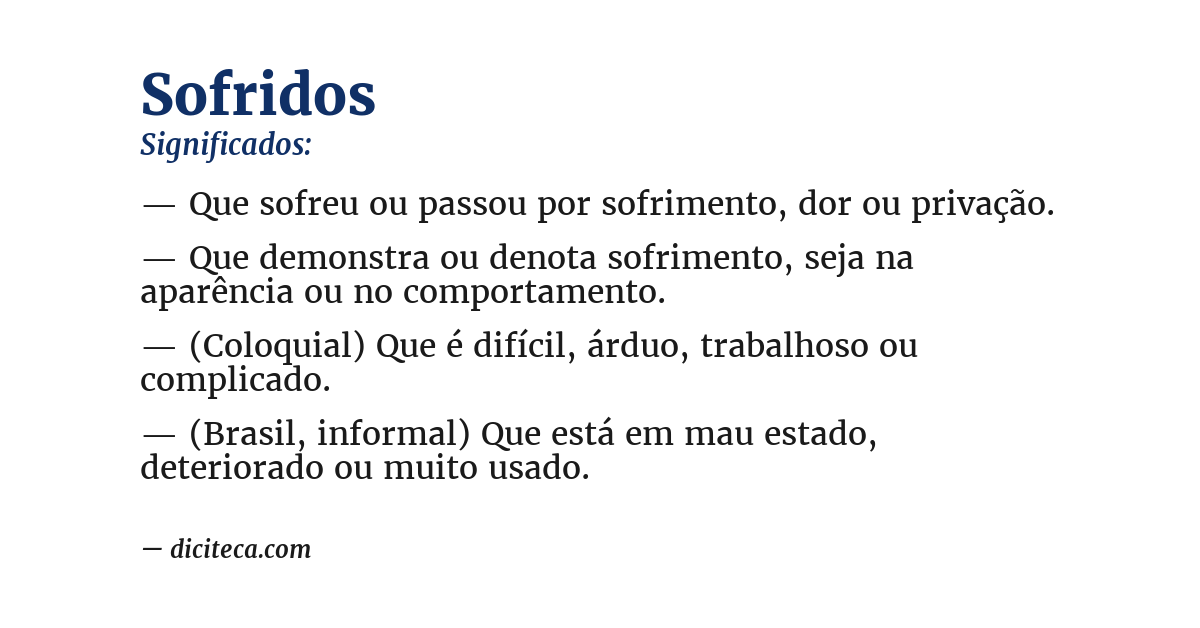 Significado de sofridos