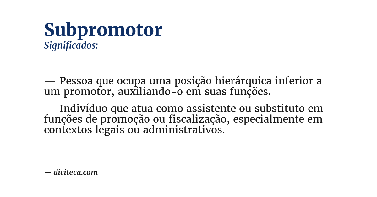 Significado de subpromotor