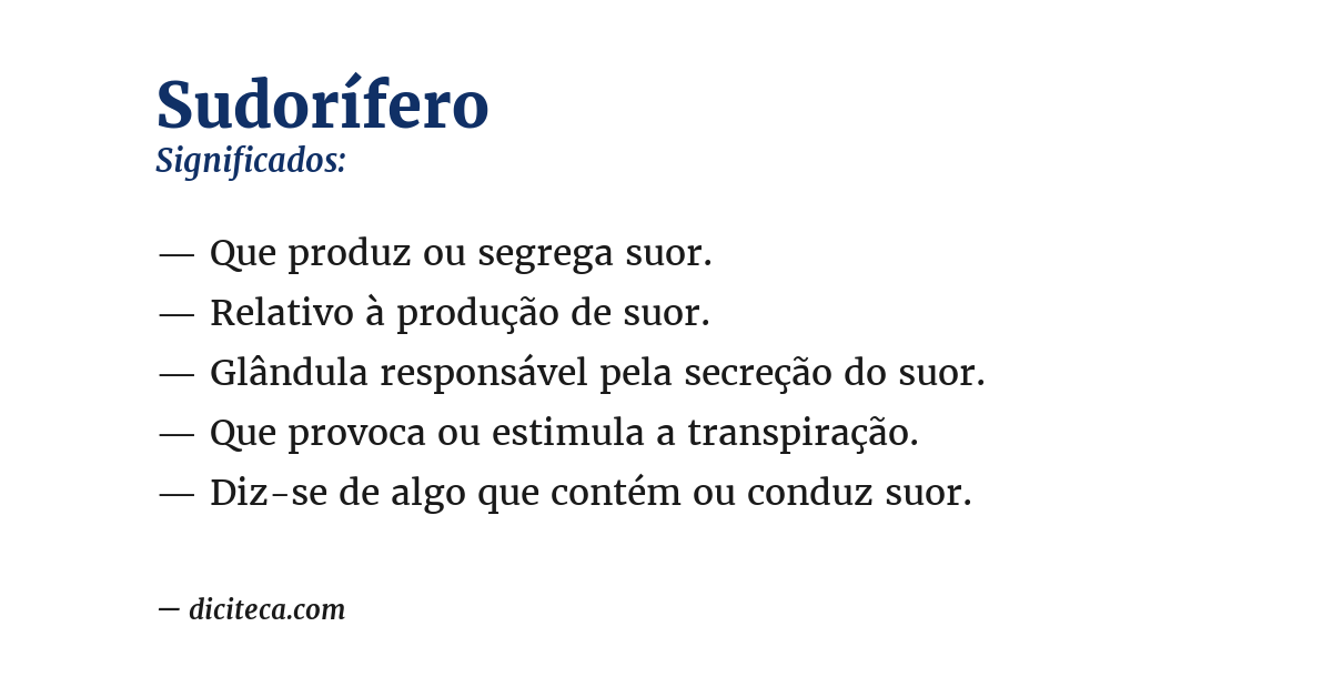 Significado de sudorífero