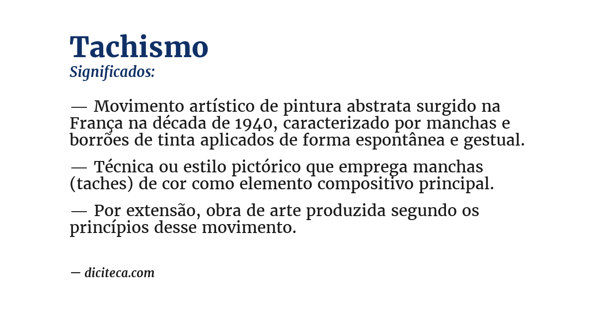 Significado de tachismo