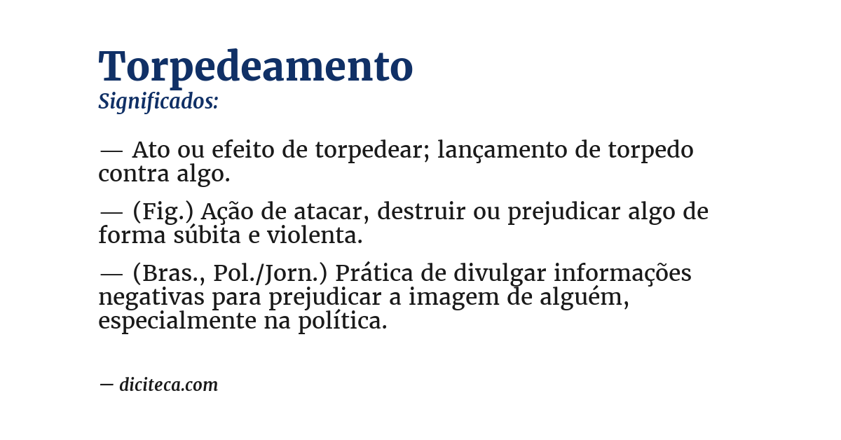 Significado de torpedeamento