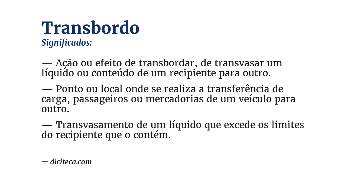 Significado de transbordo