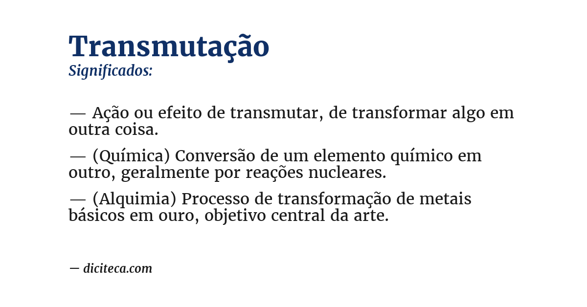 Significado de transmutação