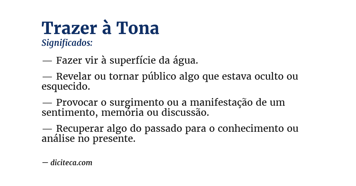 Significado de trazer à tona