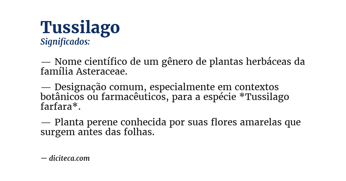 Significado de tussilago