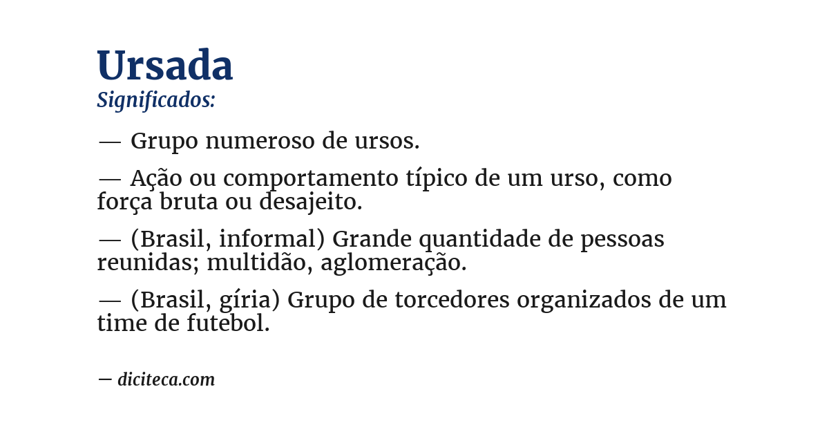 Significado de ursada