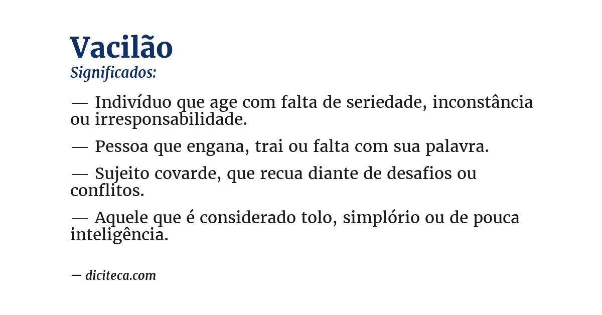 Significado de vacilão
