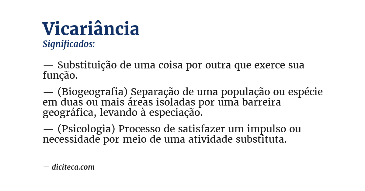 Significado de vicariância