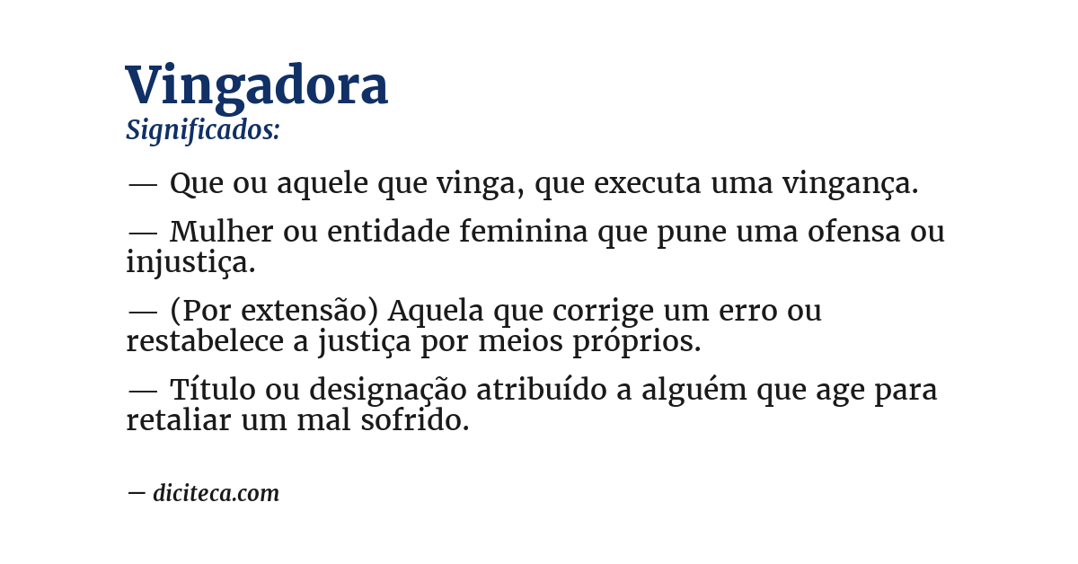 Significado de vingadora