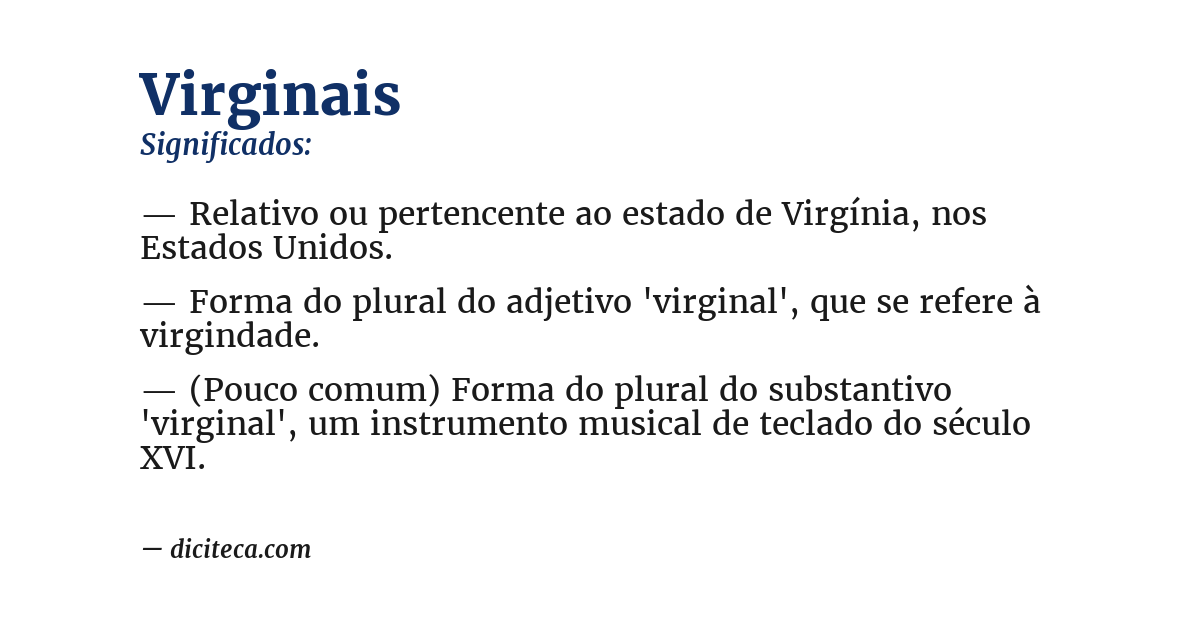 Significado de virginais