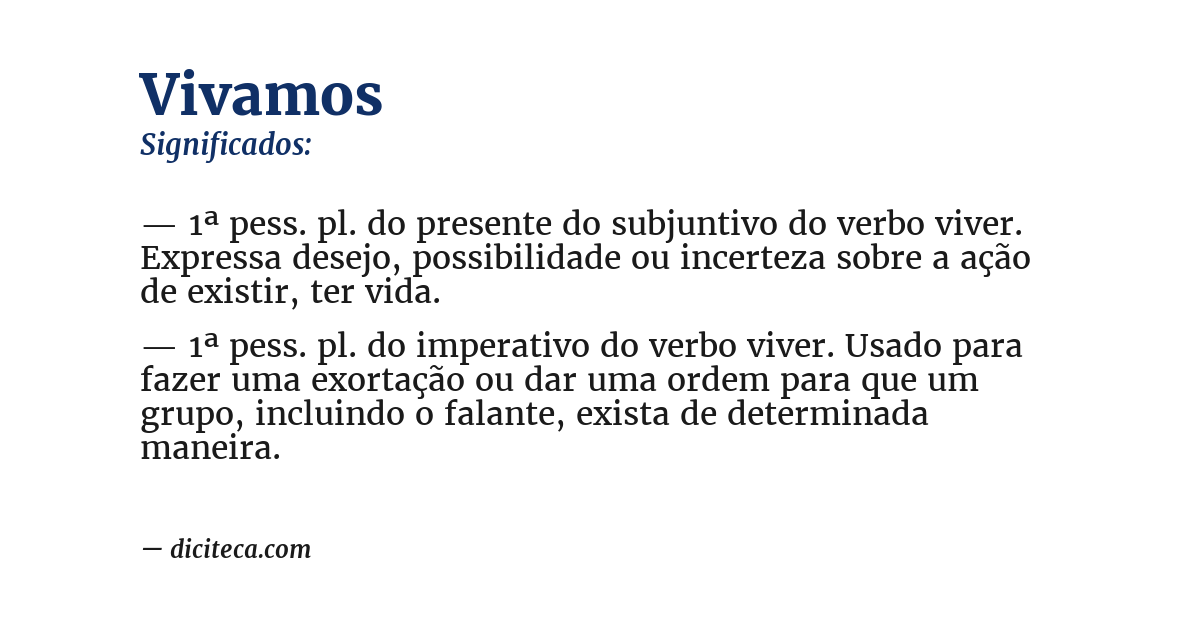 Significado de vivamos
