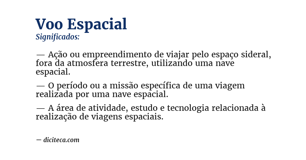 Significado de voo espacial