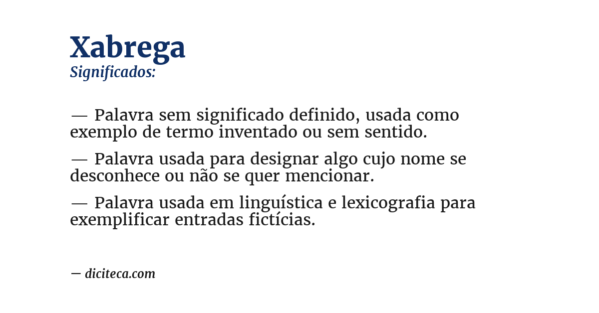 Significado de xabrega
