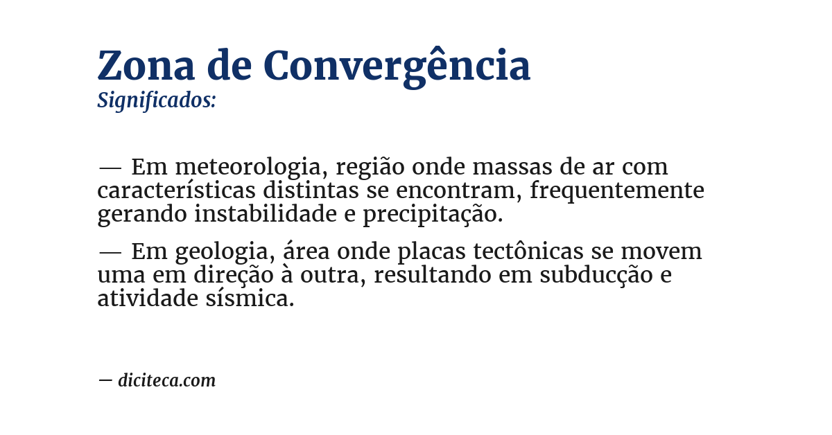 Significado de zona de convergência