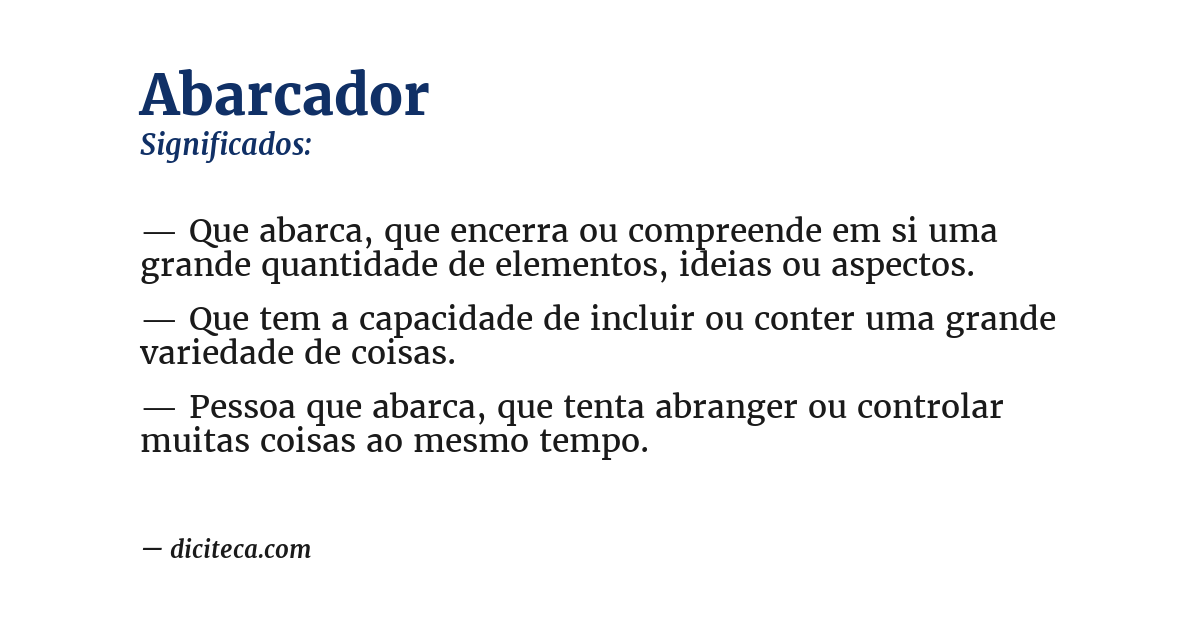 Significado de abarcador