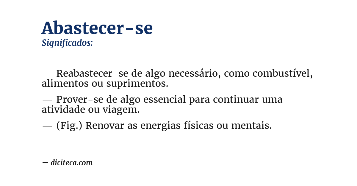Significado de abastecer-se