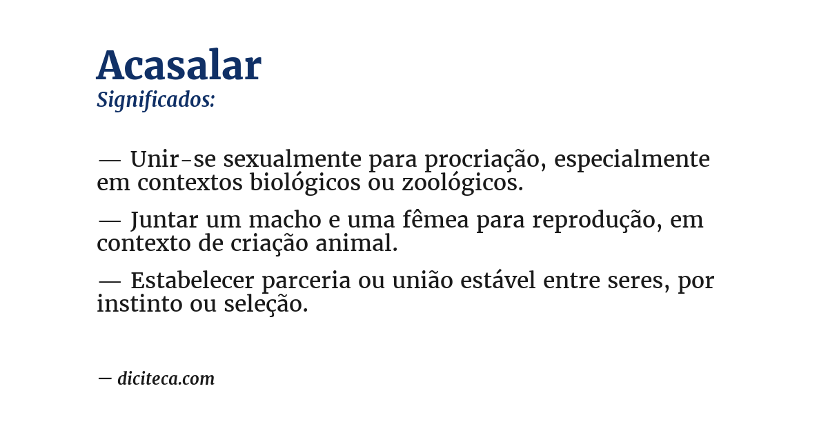 Significado de acasalar