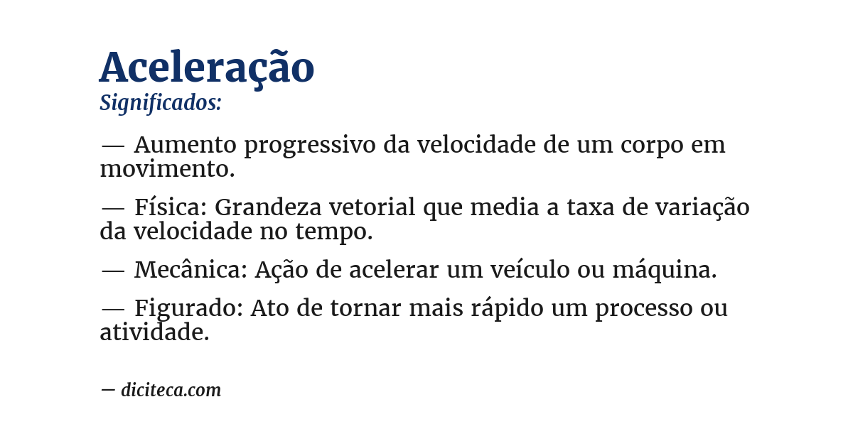 Significado de aceleração