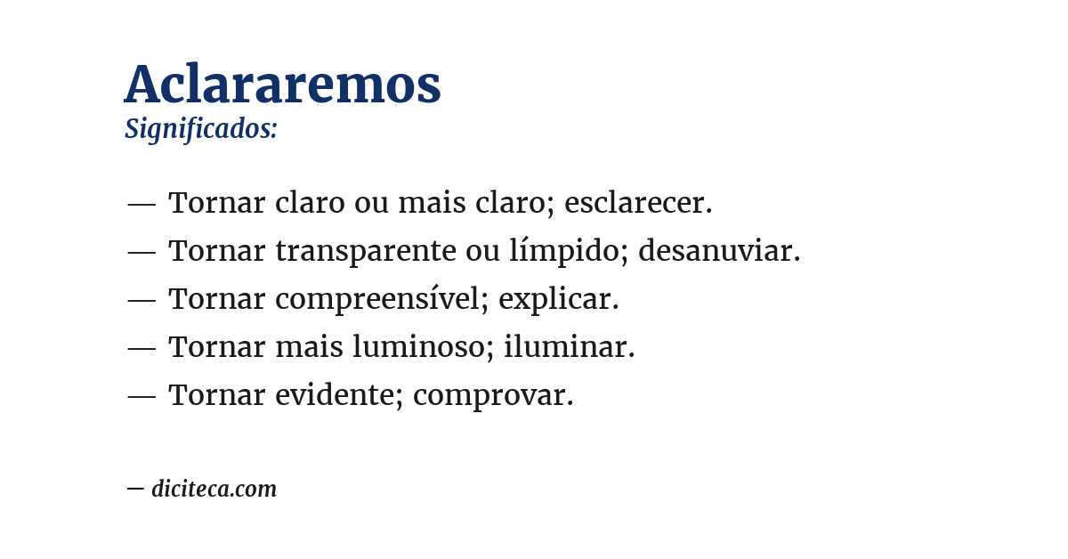 Significado de aclararemos
