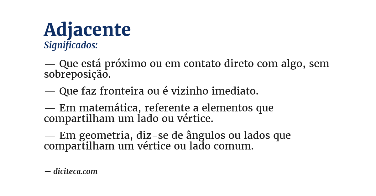 Significado de adjacente