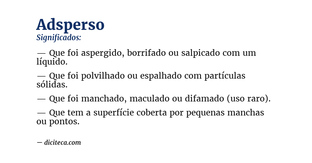 Significado de adsperso
