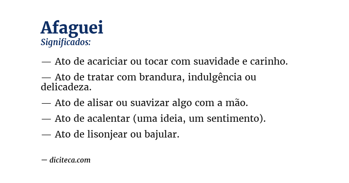 Significado de afaguei