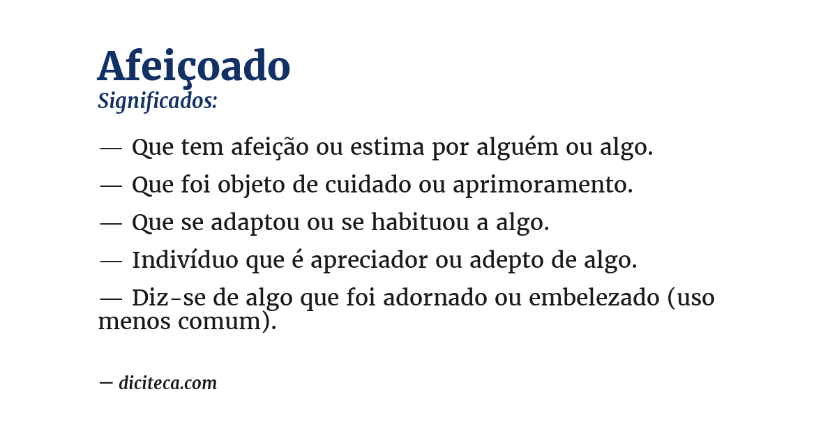 Significado de afeiçoado