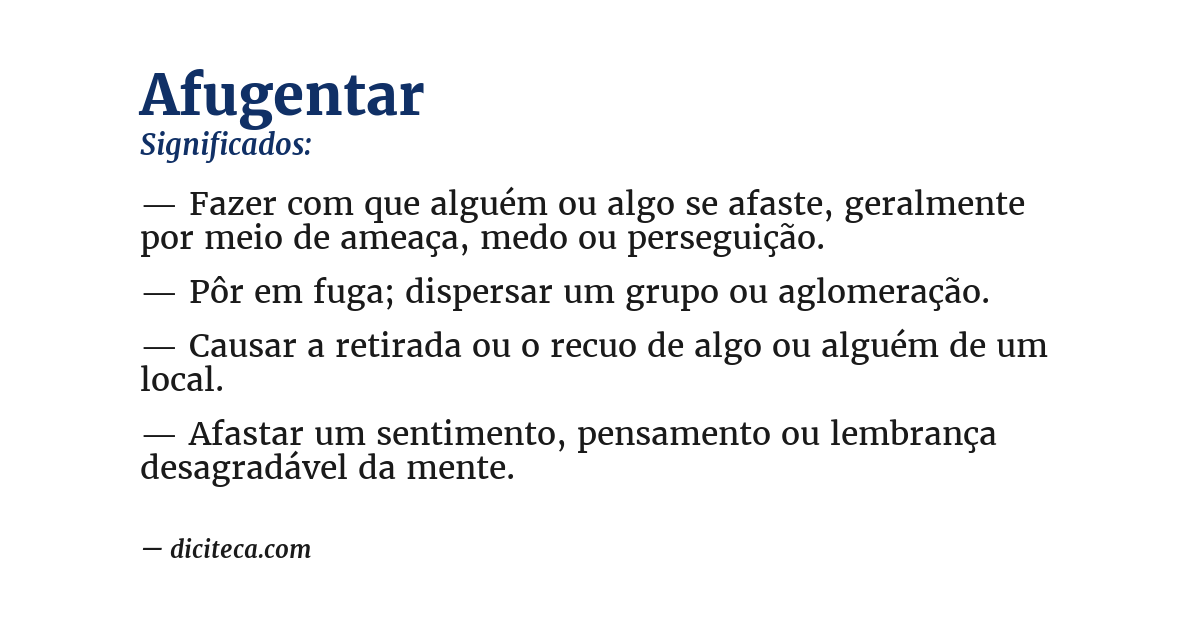Significado de afugentar