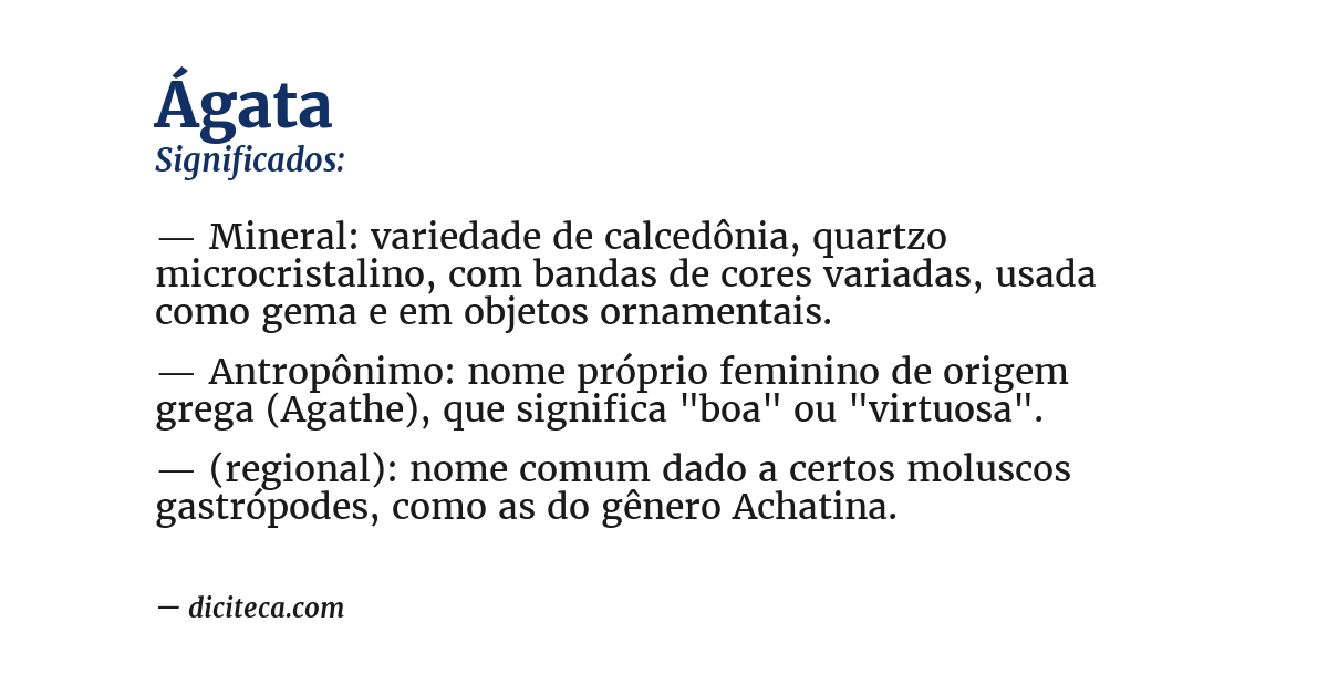 Significado de ágata