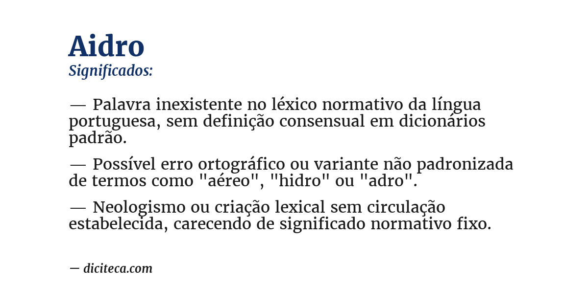 Significado de aidro
