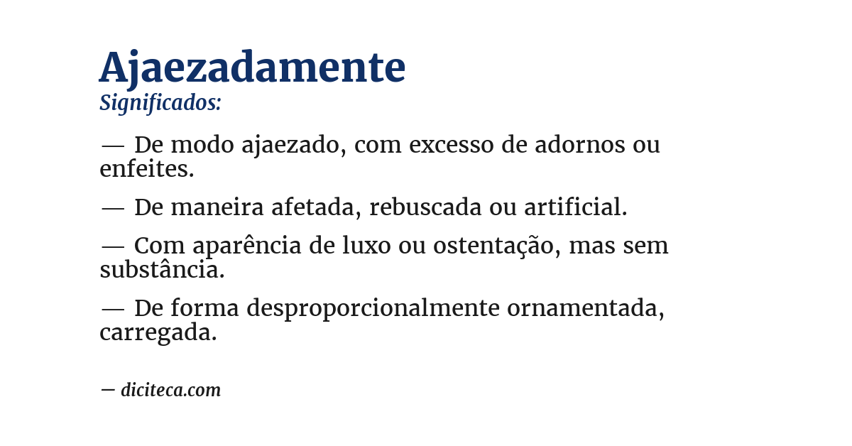Significado de ajaezadamente