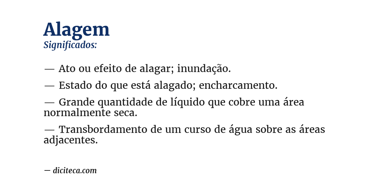 Significado de alagem