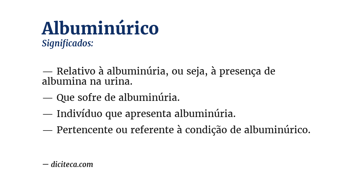 Significado de albuminúrico