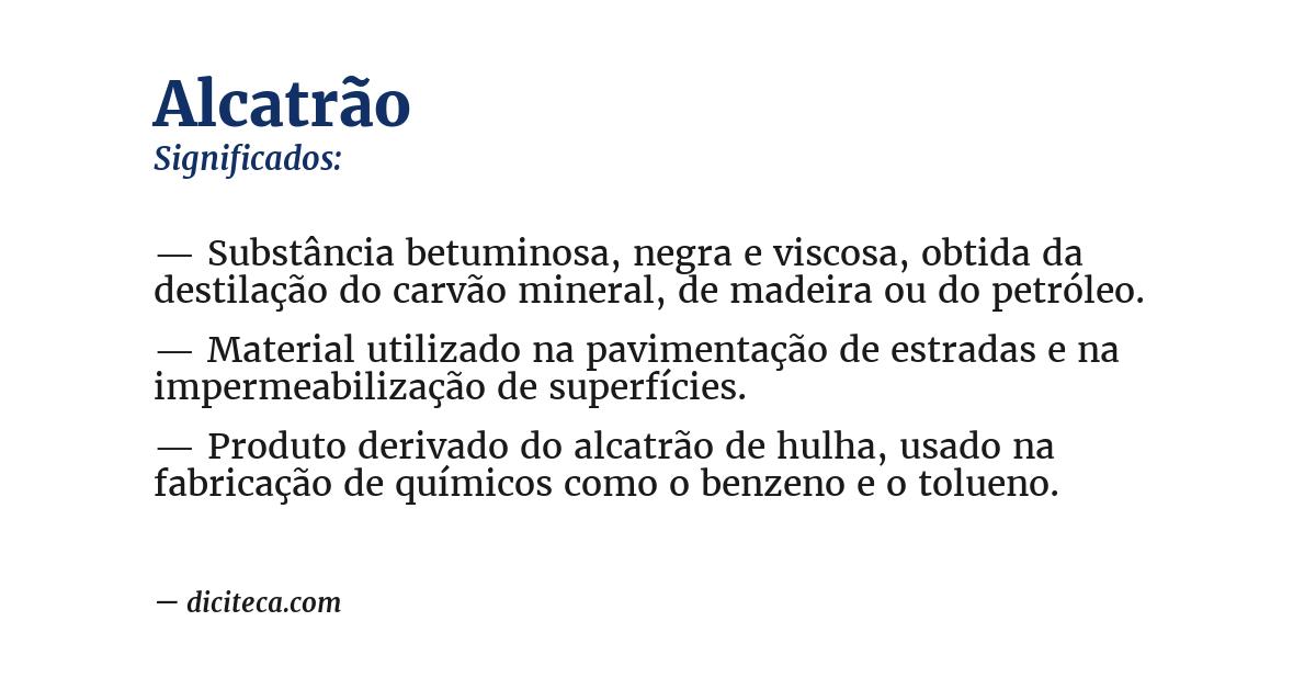 Significado de alcatrão