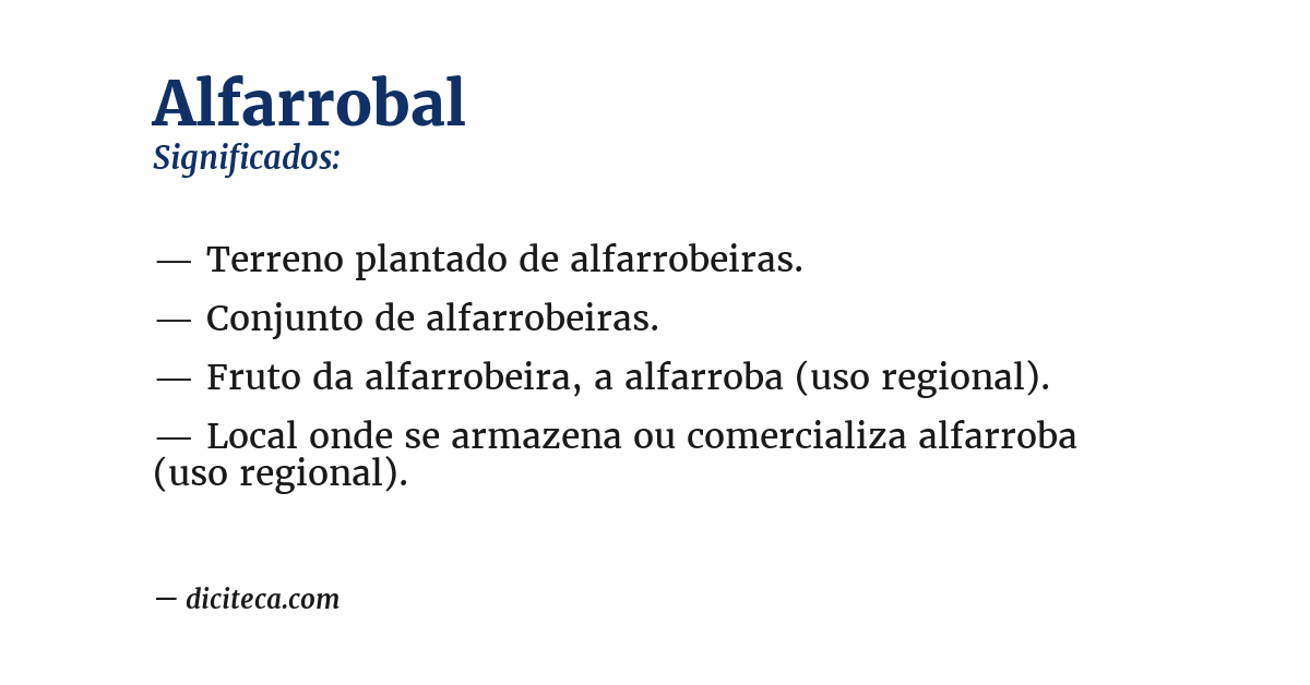 Significado de alfarrobal