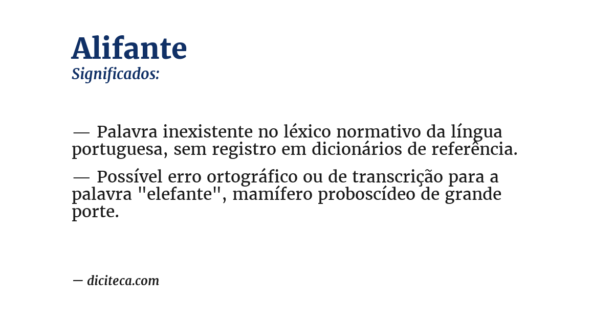 Significado de alifante