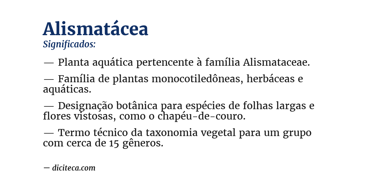 Significado de alismatácea