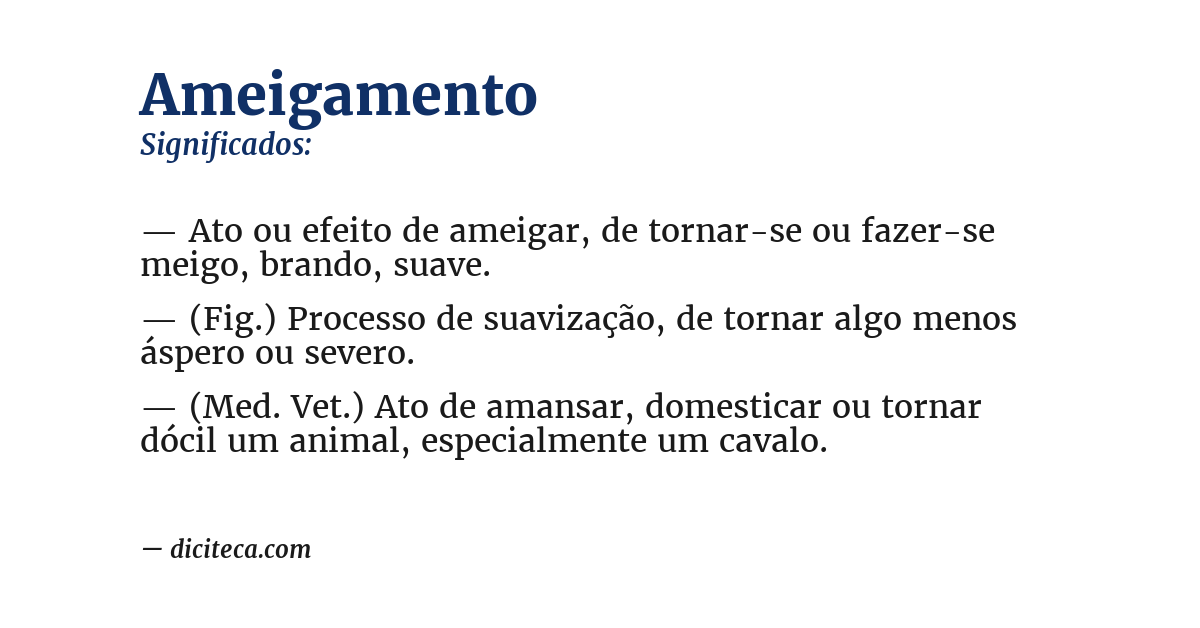 Significado de ameigamento